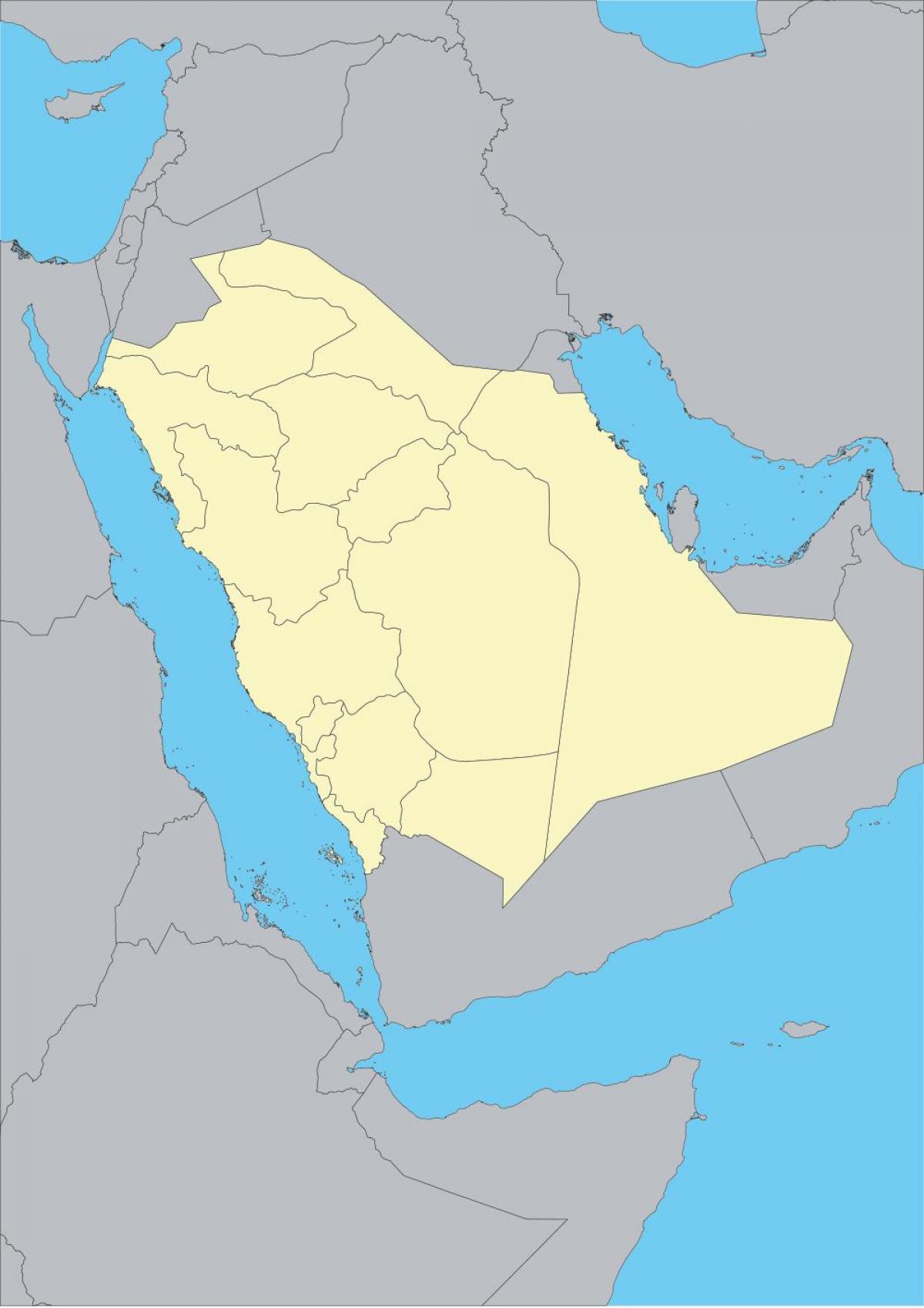 Карта Саудаўскай Аравіі контур