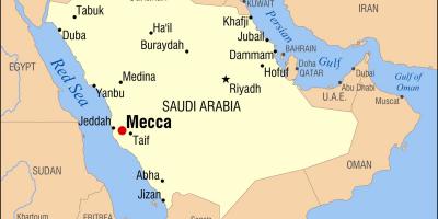 Карта Мека ў Саудаўскай Аравіі